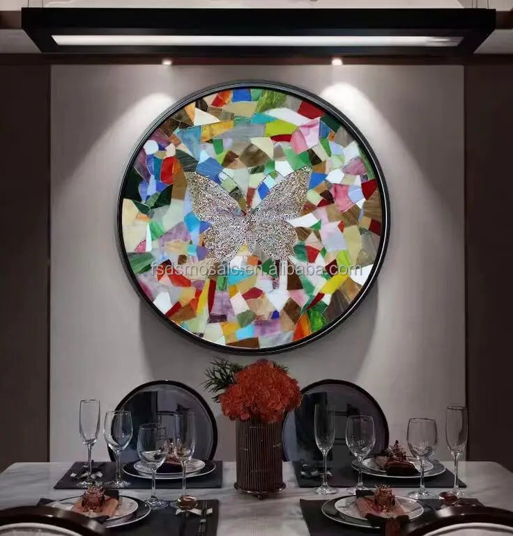 OEM ODM Hand Made Glass Mosaic Mural Famous Arts Picture Customized Design Wall Decoration Tile Mosaic Wall Cut-out Painting