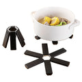 Black Foldable Non-slip Heat Resistant Placemat Trivet Pan Pad Pot Holder Mat Coaster Folding Heat Insulation Pad