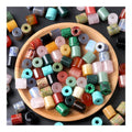 16mm 6mm Big Hole Size Natural Crystal Quartz Stone Cylinder Charm Bead Big Hole Crystal Beads for DIY Jewelry Making