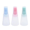 Food Grade 70ml Oil Dispenser with Silicone Brush Plastic Lid Herb & Spice Tool Oil Spray Bottle for Cooking