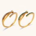 Dingran Fashion Minimalist Jewelry Adjustable Crystal Zircon Rings Waterproof Stainless Steel Jewelry