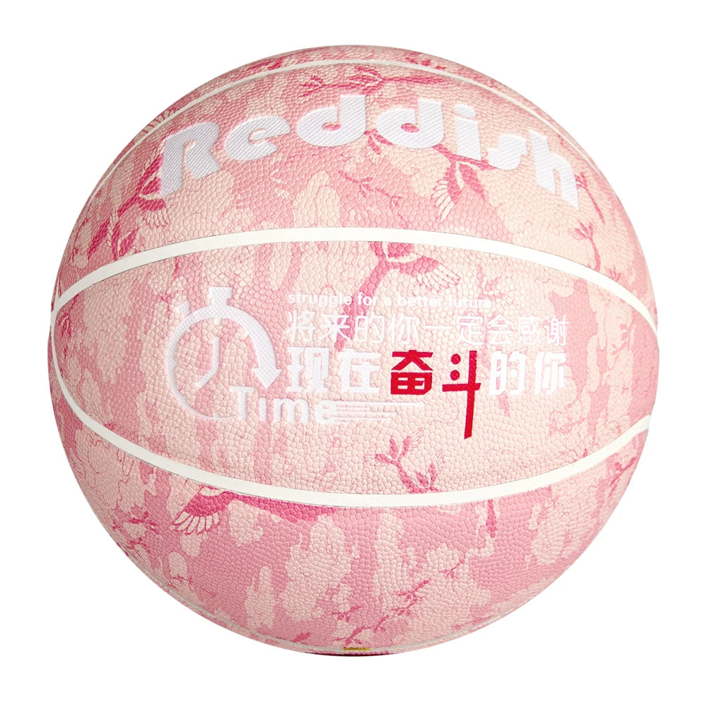 PSYCHE Custom Size 7 Pink Durable Basketball for Adult Indoor Outdoor Training with Logo Printed PU
