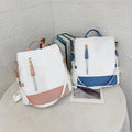 Fashion Portable Women Shoulder Bags Patchwork Texture High Capacity Ladies Backpack Travel Outdoor Commute Female Handbag Tote