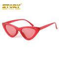 STORY STY3266 New Custom Logo Sun Glasses Retro Personality Ladies Color Fluorescent Triangle Cat Eye Sunglasses