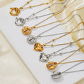 18K Gold Stainless Steel Fashion Pendant Necklace Ladies Cross-Border Ins Net Red Europe United States Explosion-Style Jewelry