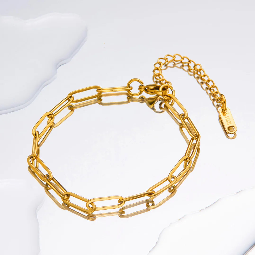 Wholesale Fashion Gold Plated Stainless Steel Classic Plain Chain Style Collar Choker Statement Necklace