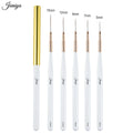 Custom Logo Multiple Sizes Nylon Hair White Plastic Handle Liner Brush Nail Art Brush for Beauty Salon