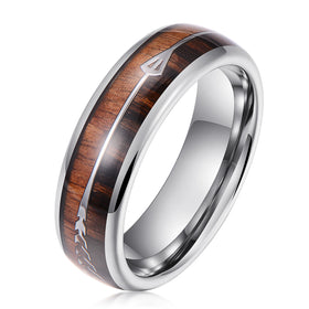 In Stock Tungsten Wedding Bands 6mm Width Natural Black Zerbra Koa Wood Tungsten Ring Silver Tungsten Ring Fashion Jewelry