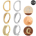 Gaby G23 Titanium Nose Ring Piercing Diaphragm Septum Piercing Cartilage  Hinge Section Clicker Daith Body Jewelry