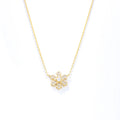 14k Gold Plated Winter Round Cz Design Snowflake Year Necklace Dainty Cubic Zirconia Necklace