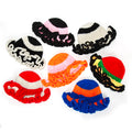 Madeshine New Floppy Handmade Crochet Knitted Ruffled Brim Floral Beanie Bucket Hat Women Outdoor Party Windproof 3D Embroidery
