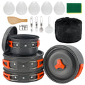 Lightweight Pot Set with Mini Stove and Fork-spoon Set Suitable for Backpacking  Hiking and Picnics.