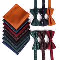 Wholesale Zhejiang Woven Polyester Pattern Wedding Set for Men Stripe Bowtie and Handkerchief