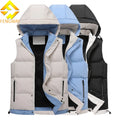 Custom Logo Men's Winter Puffer Vest Windbreaker with Hooded Bubble Coat Breathable Outdoor Casual Sleeveless Puffer Jacket