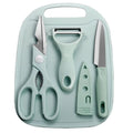 Scissors Knife Peeler and Cutting Board Stainless Steel Kitchen 4 Pieces Set Tools Fruit and Vegetable Knife Set