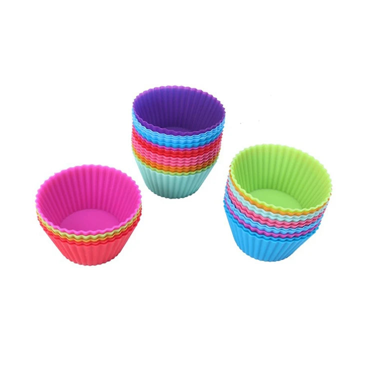 Factory Price Round Shaped Muffin Kitchen Cooking Cupcake Baking Silicone Cake Molds