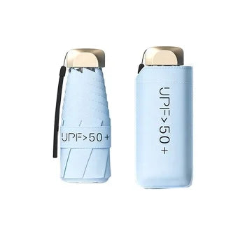 Mini Compact Sun&rain Travel Five Folding Umbrella Pocket Gifts Colorful Umbrella for Woman UV