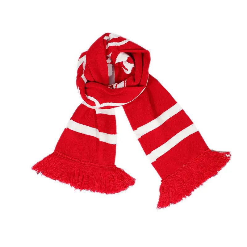 OEM Custom Logo Acrylic Knitted Fans Club Football Fan Scarf