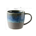 Antique Style Kiln Change Blue Color Glazed 350ml Anti-scalding Ceramic Coffee Mug Cup for Home and Office