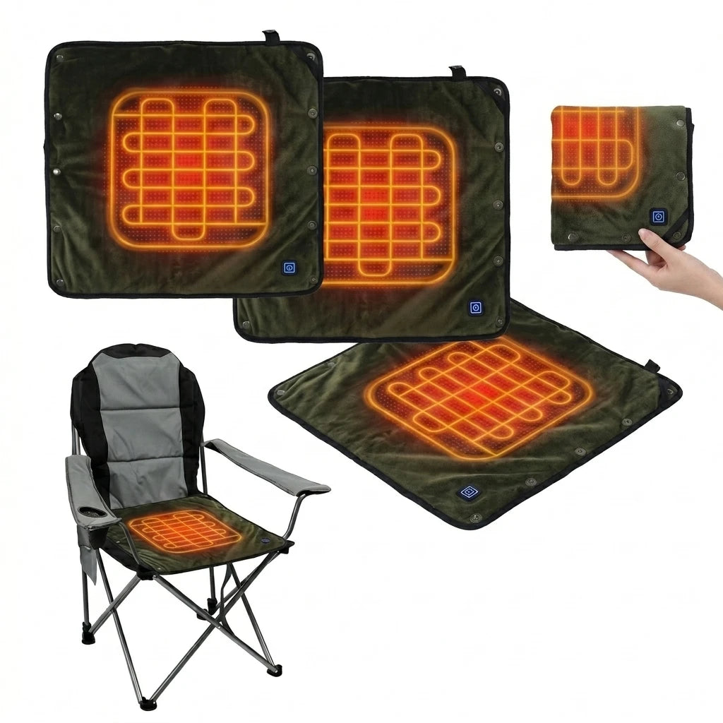 MAINIKO Portable USB Charging Waterproof Heated Seat Cushions-Removable & Washable for Winter Camping Fishing Office Use