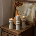 Minimalist Pillar Elegant Matt Glazed White Ceramic Candle Holder Exquisite Candlestick Home Decoration Art Ornaments