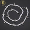 Hip Hop Rapper Black Panther 5mm Iced Out Necklace Trend Men Full Diamond Sweater Tennis Chain Pointy Tennis Necklace