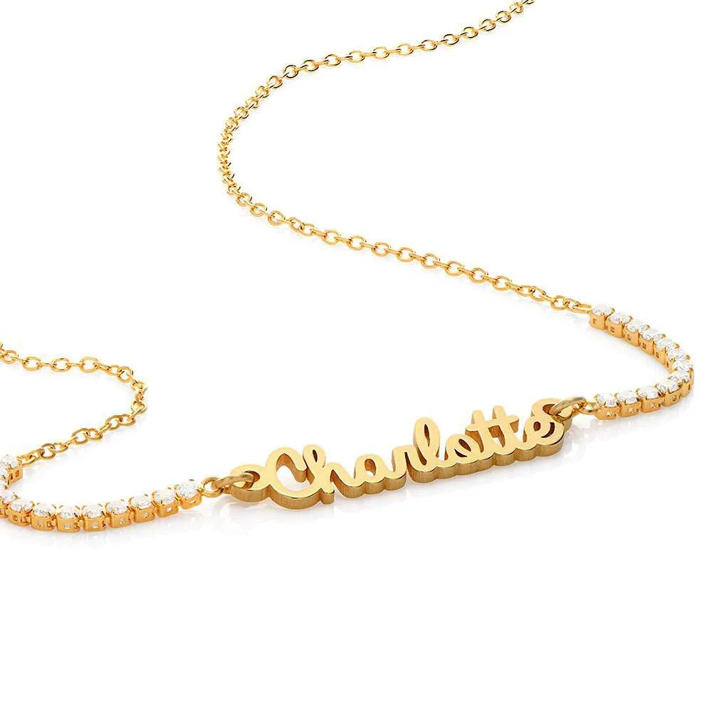 Milskye Unique Fashion Appearance Jewelry 925 Silver 18K Gold Tennis Name Necklace