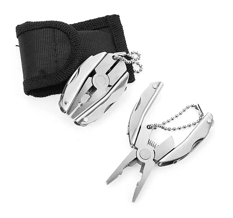 Multi-functional Pliers Small ToolStainless Steel FoldingPliersPocketKnife MiniPortableOutdoor Camping Pliers Multitool Keychain