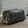 Men's Leather Clutch Bag Anti-Theft Clutch Handbag for Men Double-Zippered Lock Clutch Purse Bag Men With Large Capacity