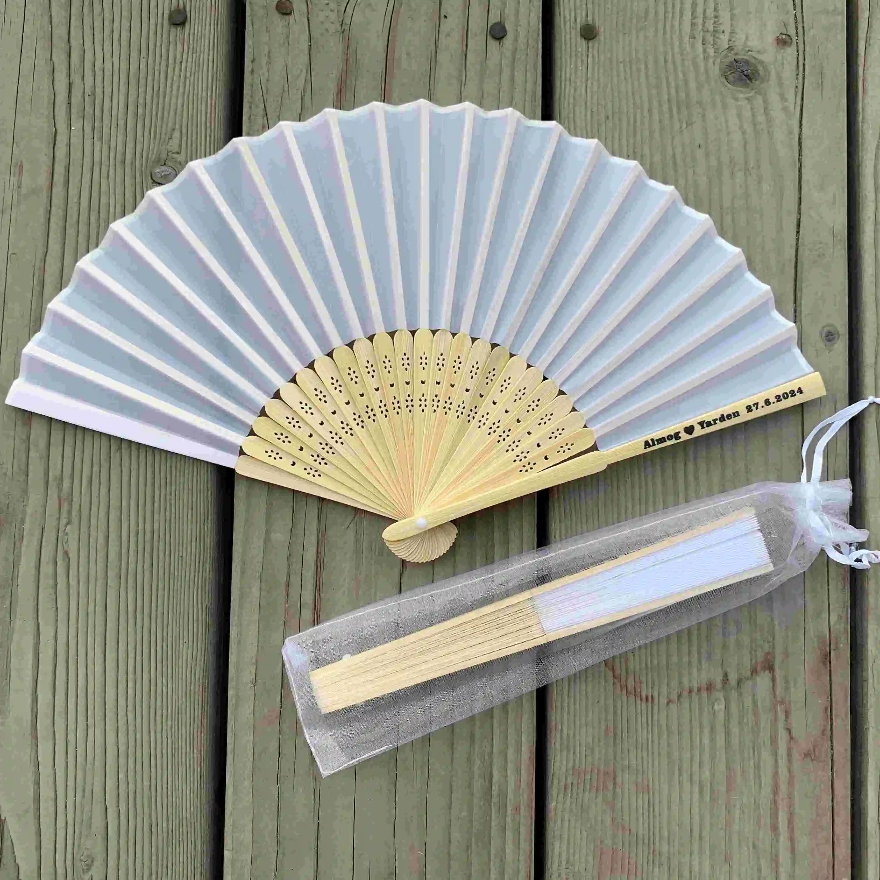 Custom Logo Color Mini Bamboo Personalized  Wedding Wooden Folding Portable Large Chinese Fan Folding Fan Held Hand Fan
