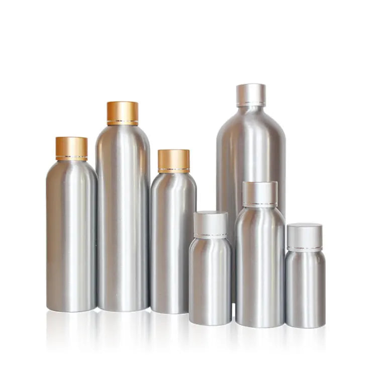 Aluminum Lotion Bottles Sliver Empty Aluminum 300ml 500ml 100ml 150ml 200ml 250ml Free Sample Cosmetic LG OEM ODM Private Labels MegaBDM