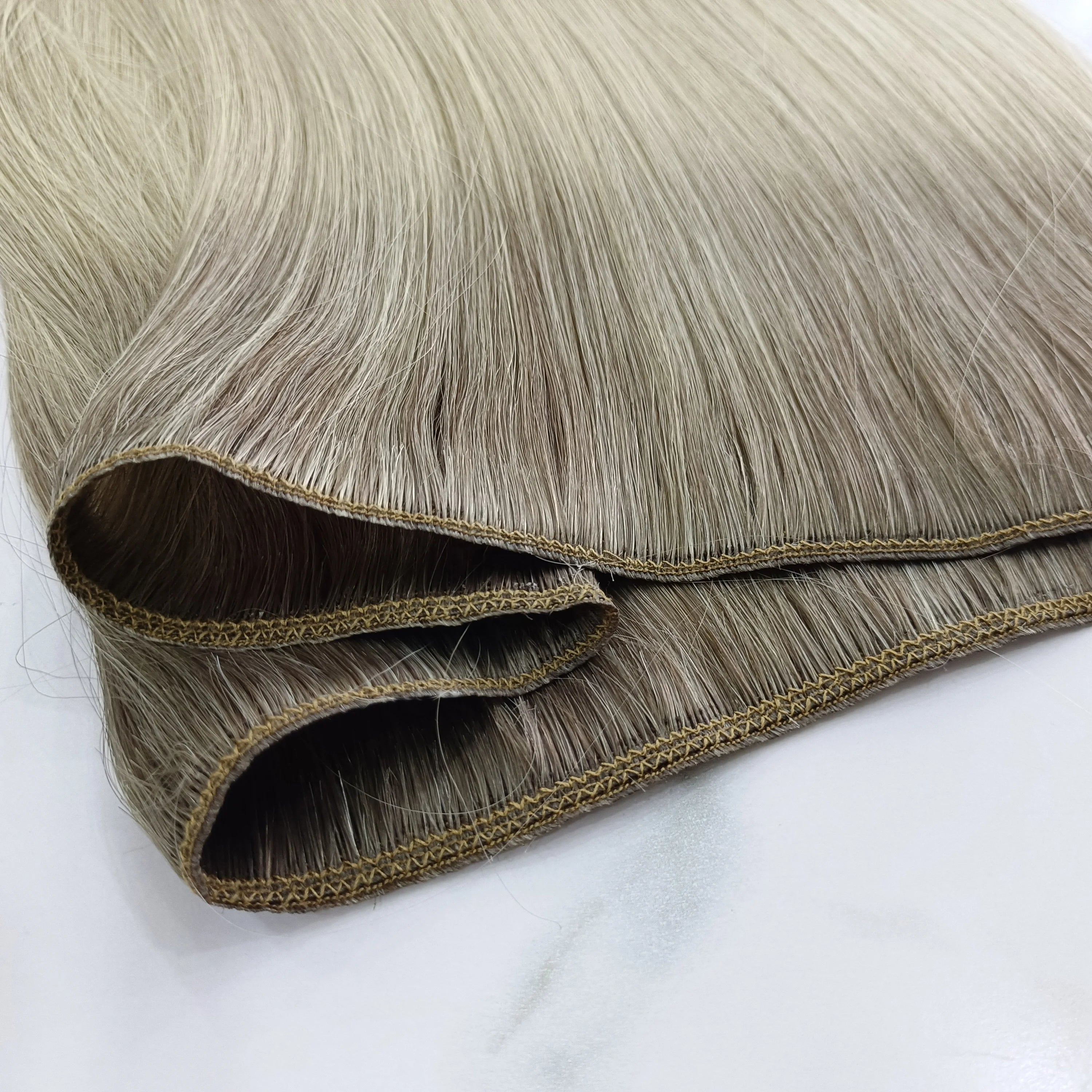 Wholesale Updated Genius Weft Hair Extensions Double Drawn Seamless Hair Weft Micro Thin Invisible Weft Human Hair Extensions
