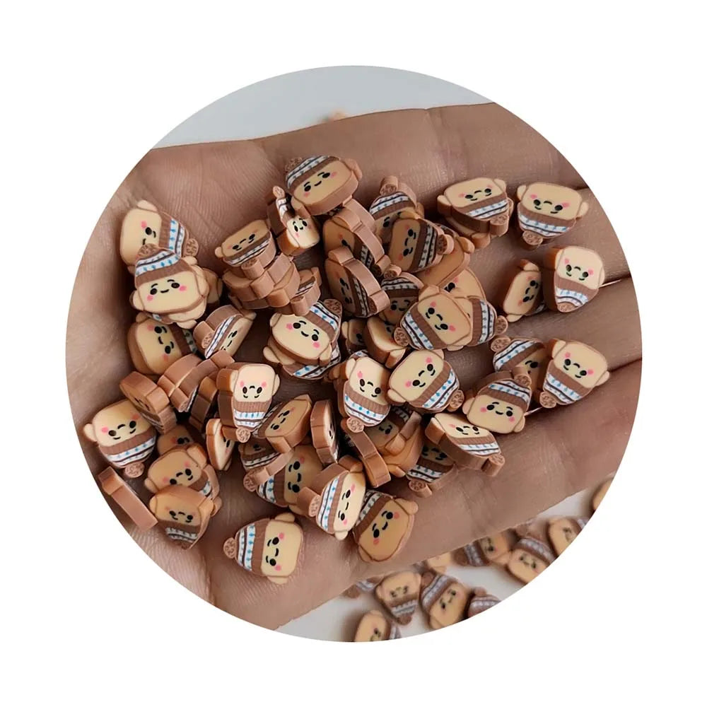 Custom Brown Hat Boy Christmas DIY Crafting With Soft Clay Artistic Slime and Jewelry Pieces Decorative Polymer Items