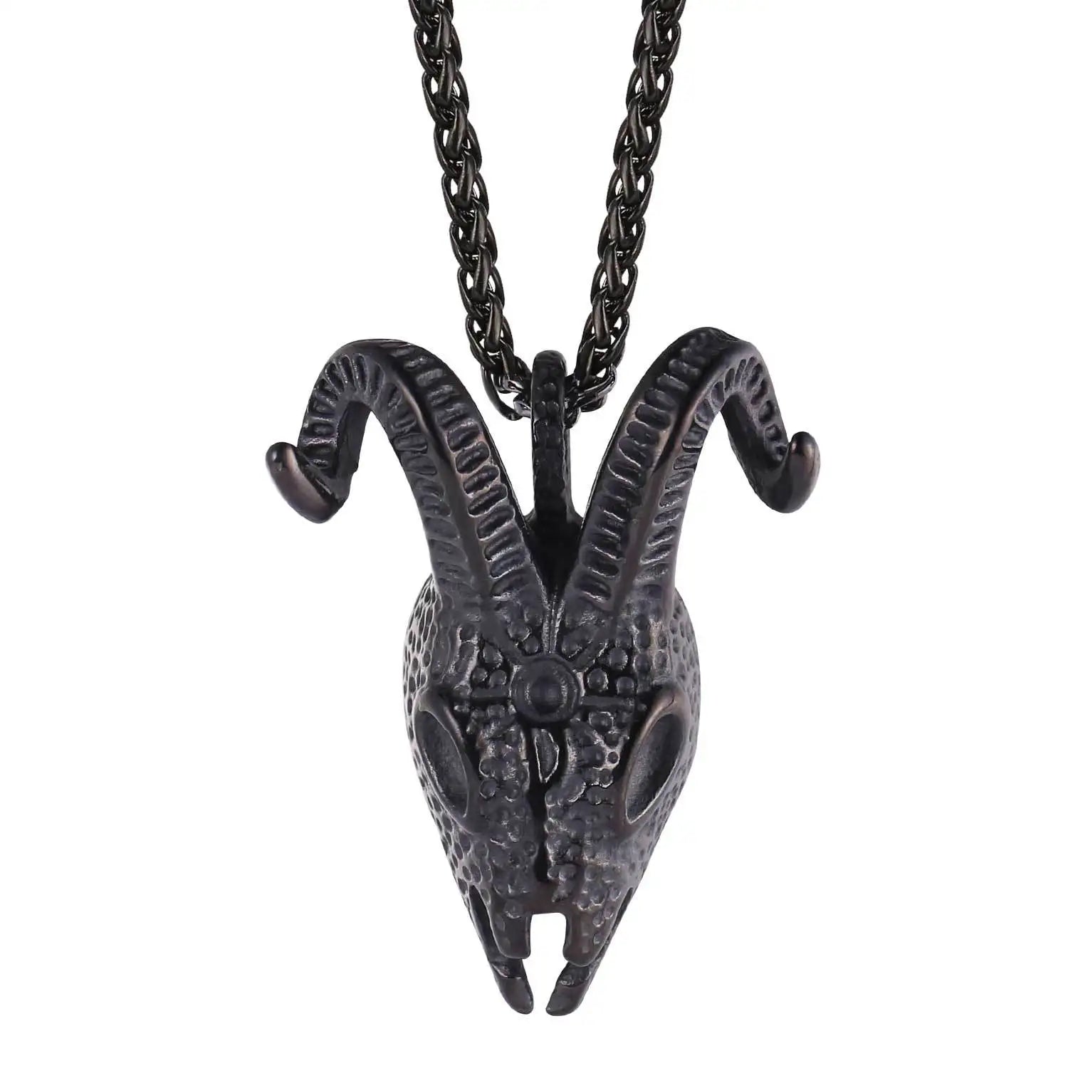 Britain Ireland Legend Gothic Stainless Steel Biker Viking Jewelry Animal Goat Sheep Head Pendant