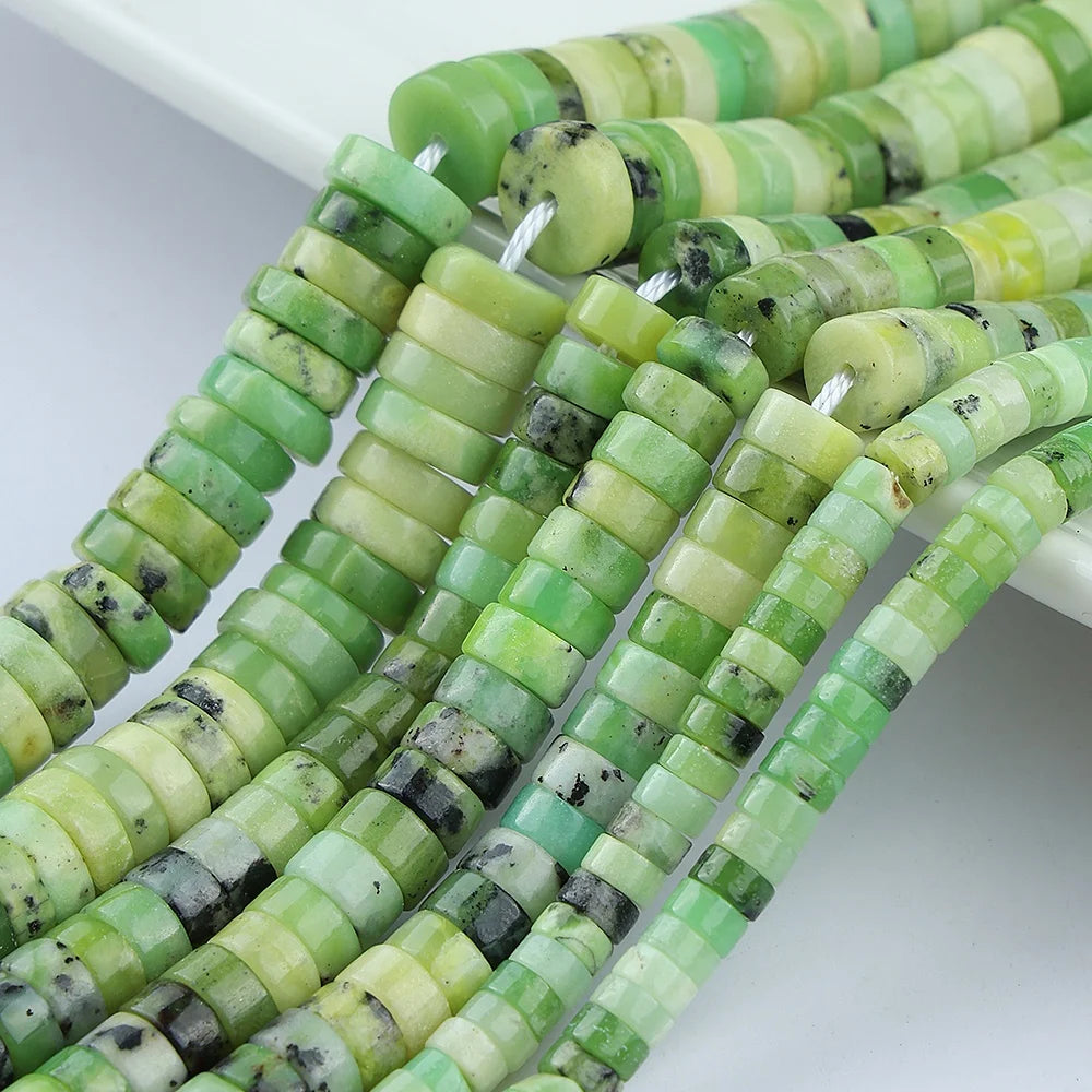 Wholesale Natural Green Opal 2*4mm 3*6mm 3*8mm Rondelle Beads for Jewelry Making DIY Bracelet Necklace Handmade