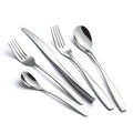 Customized Logo 5 Pcs Stainless Steel High Mirror Polish Flatware Knife Fork Spoon Rose Gold Cutlery Set for Restaurant Wedding