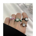 2023 New Arrival Simple Statement Fashion Ring Luxury Women Enamel CZ Rings Anneaux Square Zircon Ring for Women