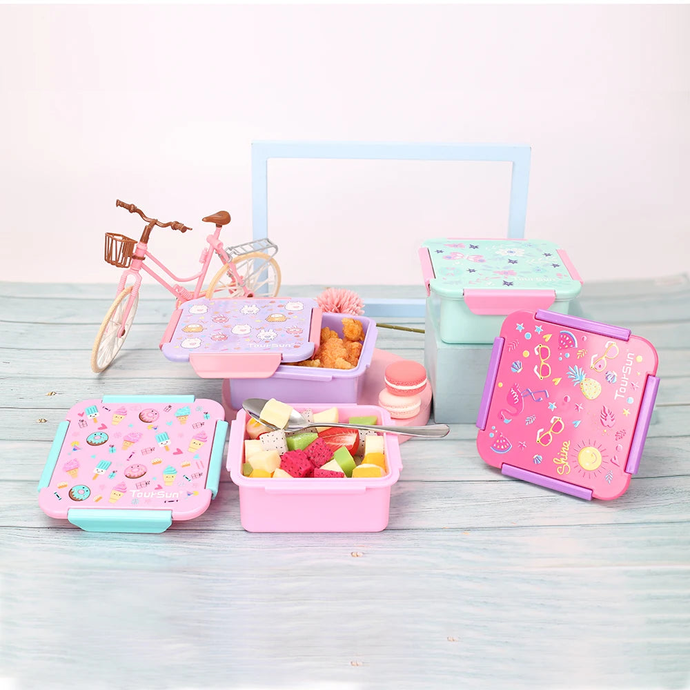 Square Custom Leakproof BPA Free Kids Lunch  Box Children School Snack Box Kids