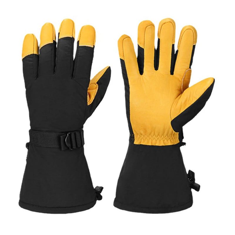 Men Plus Size XXL Long Ski Gloves Winter Waterproof Snowboard Snowmobile Skiing Motorcycle Riding Warm Thermal Mittens
