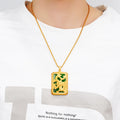 2023 New Fashion Chinese Jade Dragon Green Agate  Pendant butterfly Clover Jade Dragonfly Pendant Necklace Women Men Necklace