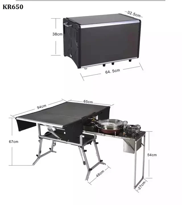 Wholesale Outdoor Portable Vehicle Car Camping Mobile Kitchen Mesa De Camping Table Folding Picnic Table for Family Travel