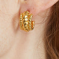18mm Twisted Edged Croissants Wide Chucky Hoop Earrings Solid Brass C Shape 18K Gold Plated Earrings Plain Minimalist Jewelry
