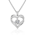 S925 Sterling Silver Heart-Shaped Collarbone Necklace with 12 Birthstones Rhodium Plated Moissanite Pendant Valentine's Day Gift
