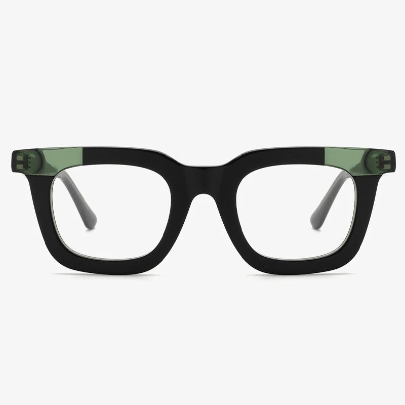 2024 Retro Eye Glass Two-Color Eyeglasses Patchwork Square Full-Frame Safety Glasses Acetate Optical Eyeglasses Frames