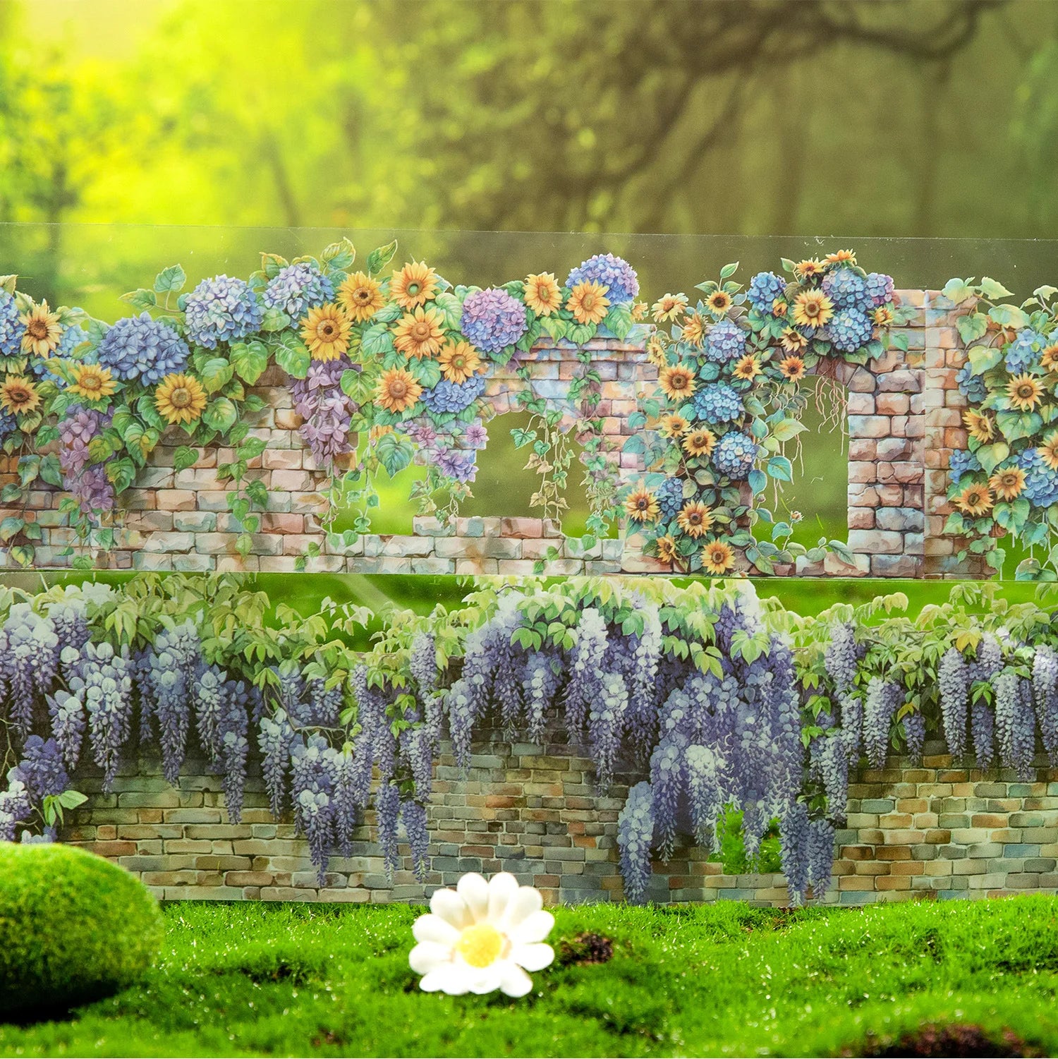 1Roll PET Tape Garden Fence Series Garden Landscaping DIY Material Decorative Recycled Stickers