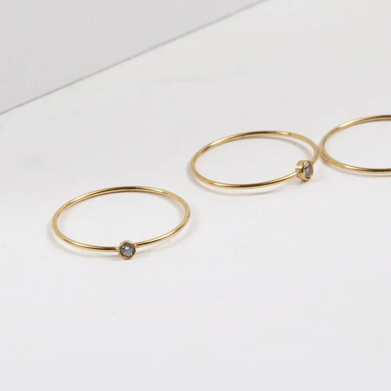 Fenny  Stainless Steel Fine Dainty Zirconia Ring Trendy for Women Cubic Jewelry 18K Gold Plated Wholesale Jewelry