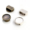 12mm Inner Size Antique Silver Bronze Round Cabochon Base Cameo Setting Charms Pendant for 10mm Leather Bracelet