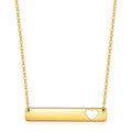 Wholesale Horizontal Bar Necklace Gold Plated Stainless Steel Necklace Custom Name With Hollow Heart