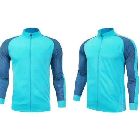 Men's Long Sleeve Standing Neck Canvas Jacket Quick-Drying Fitness Cardigan With Zipper Wholesale Private Label Style