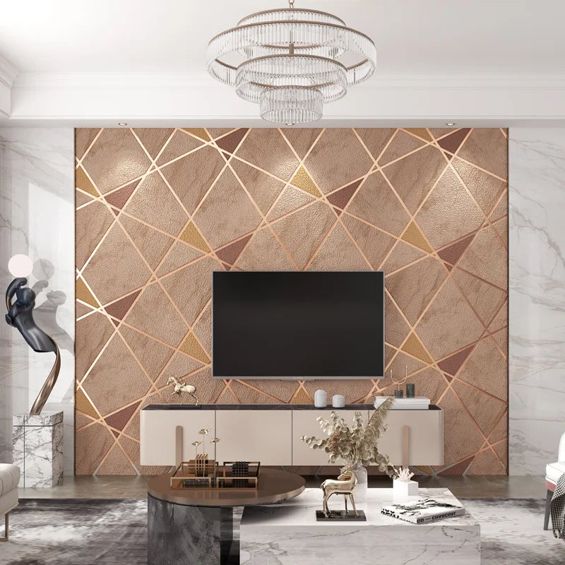 Hot Sale Stone Shaped TV Wall Background Wall Living Room Bedroom Simple Modern and Atmospheric Deerskin Velvet Nordic